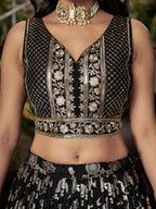 CHARCOAL BLACK LEHENGA CHOLI