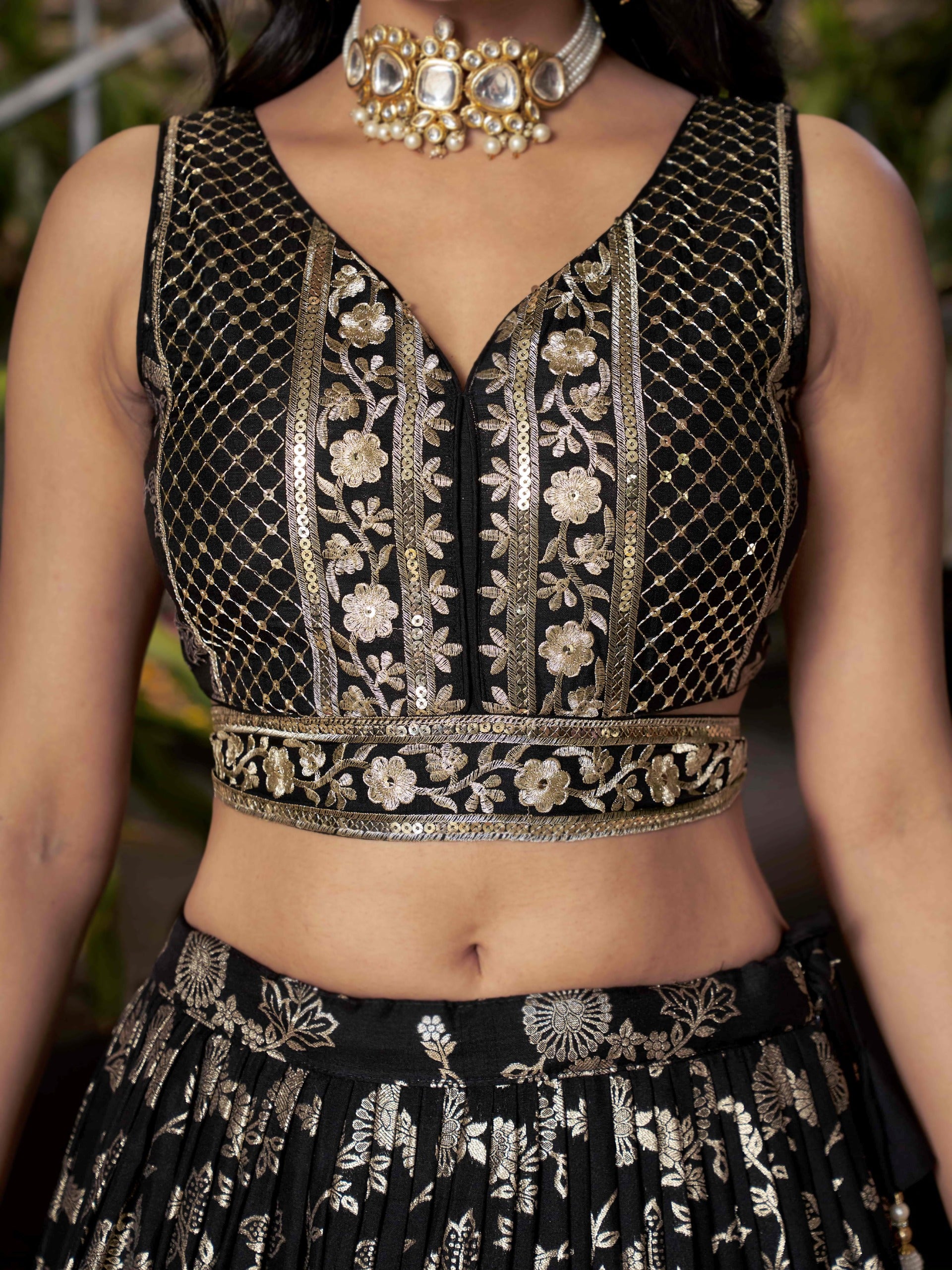 CHARCOAL BLACK LEHENGA CHOLI