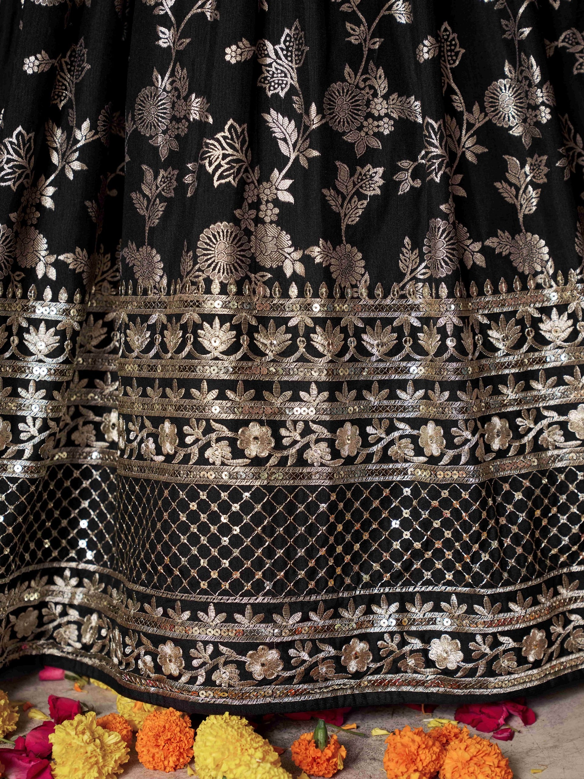 CHARCOAL BLACK LEHENGA CHOLI