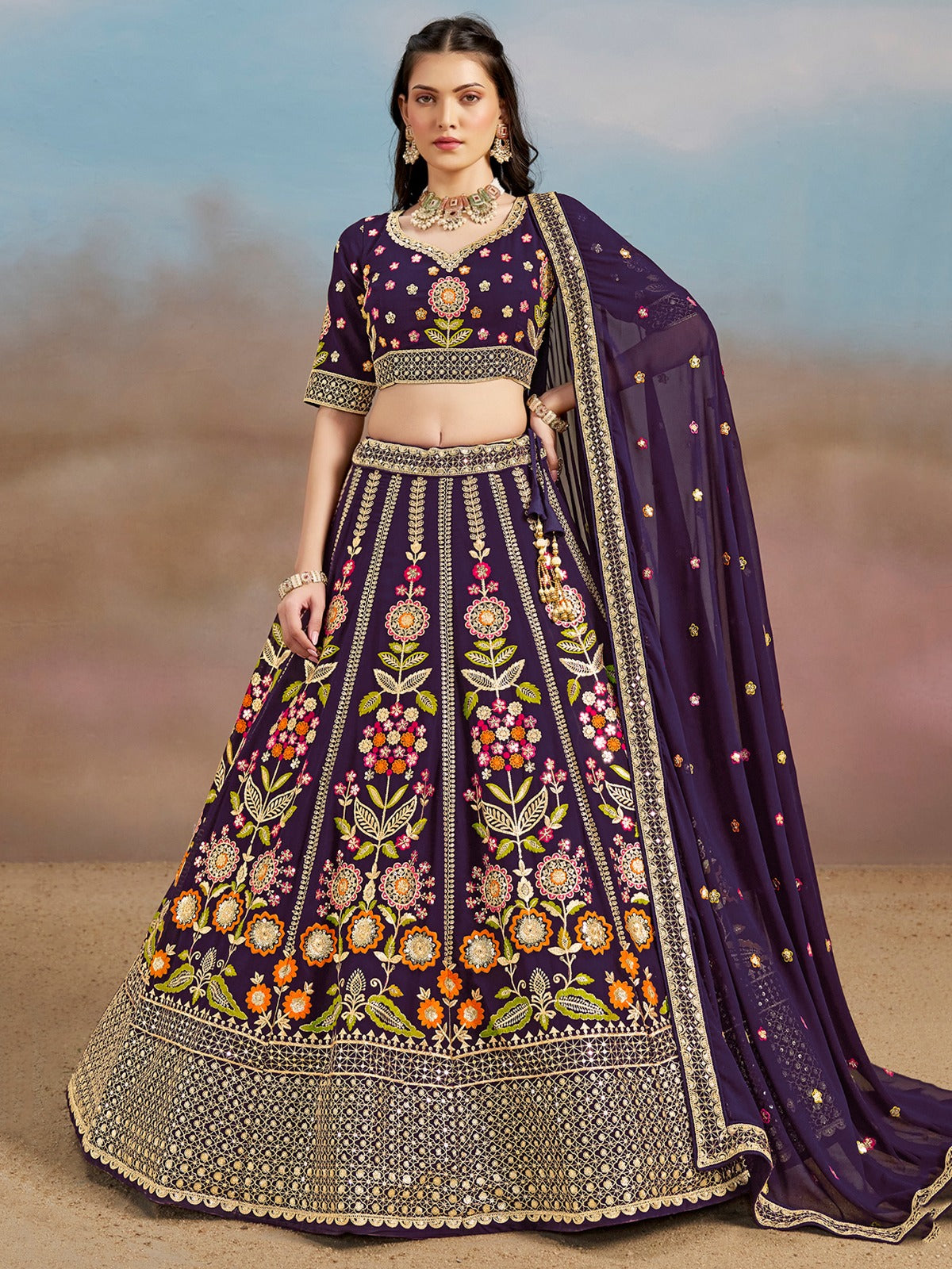 GRAPE PURPLE WEDDING LEHENGA