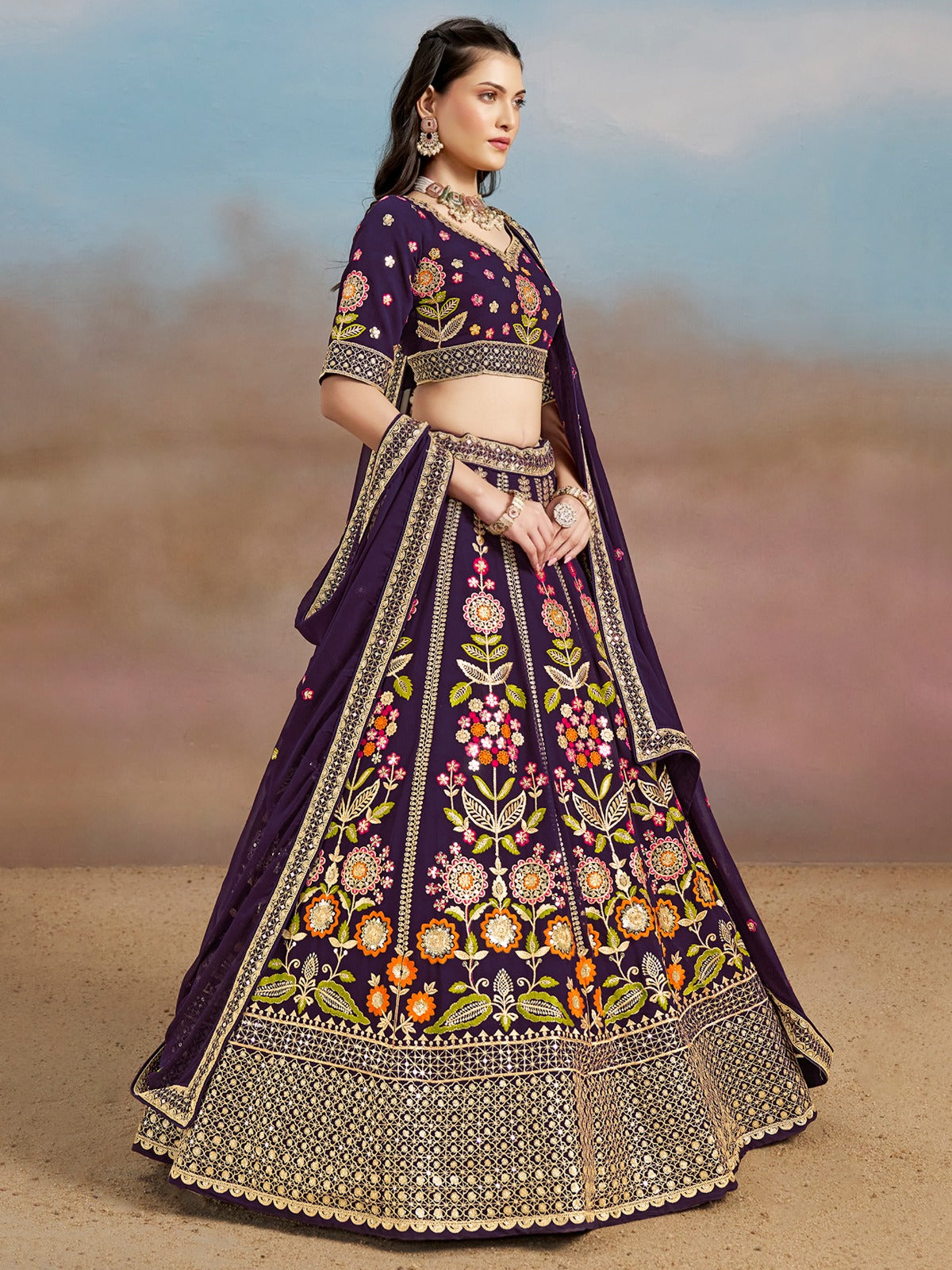 GRAPE PURPLE WEDDING LEHENGA