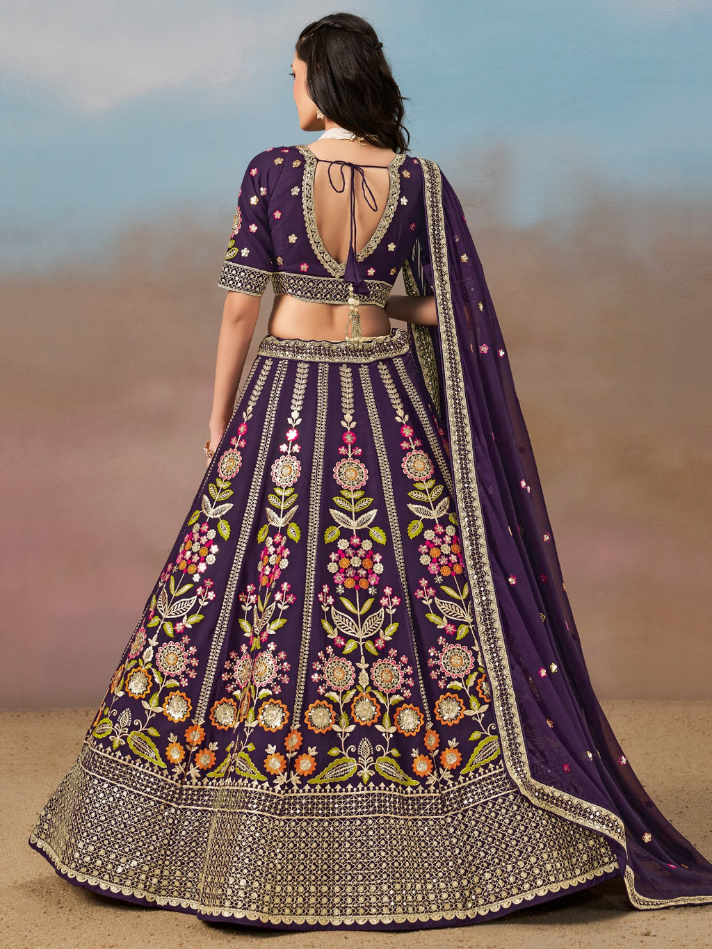 GRAPE PURPLE WEDDING LEHENGA
