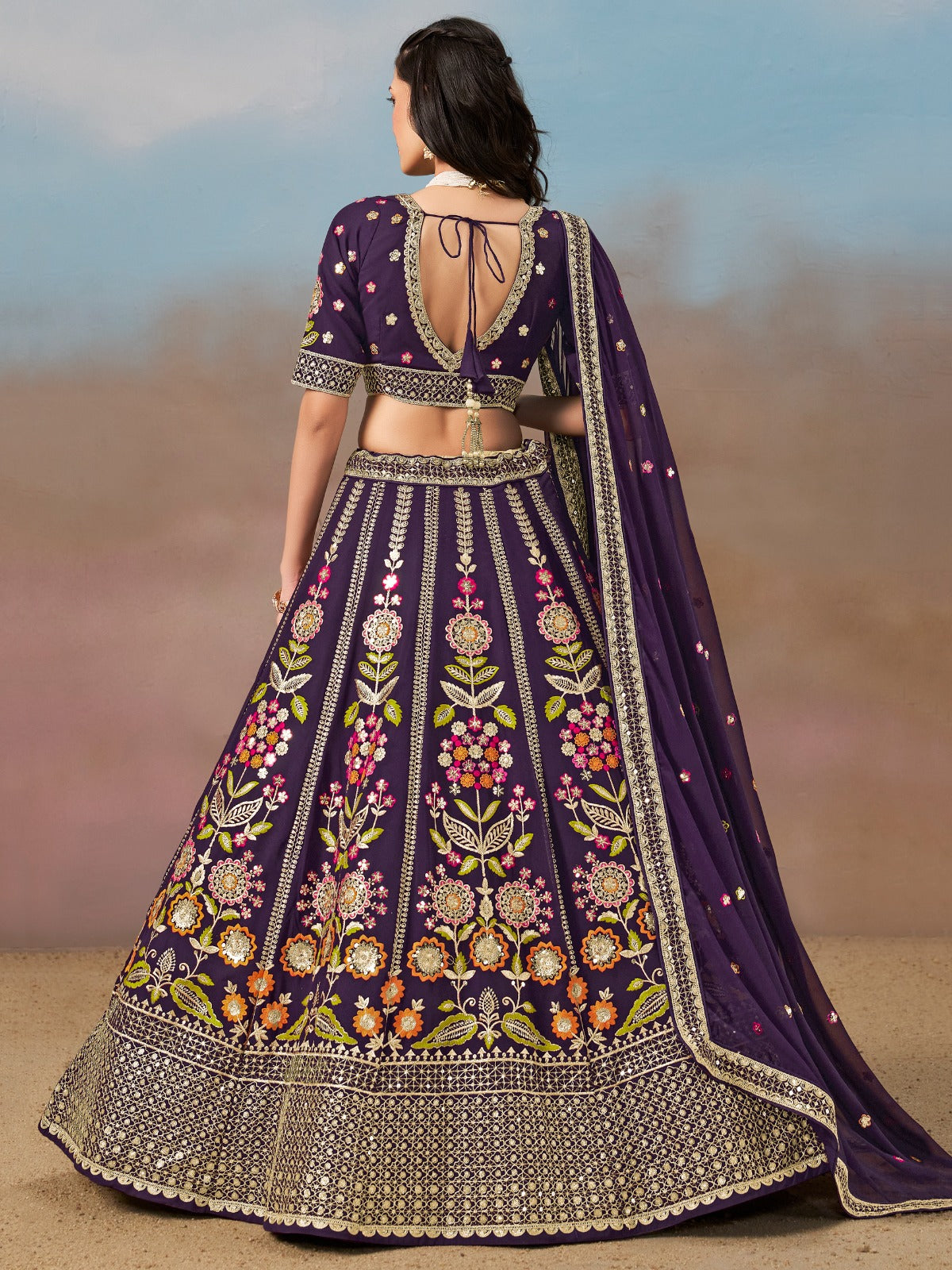 GRAPE PURPLE WEDDING LEHENGA