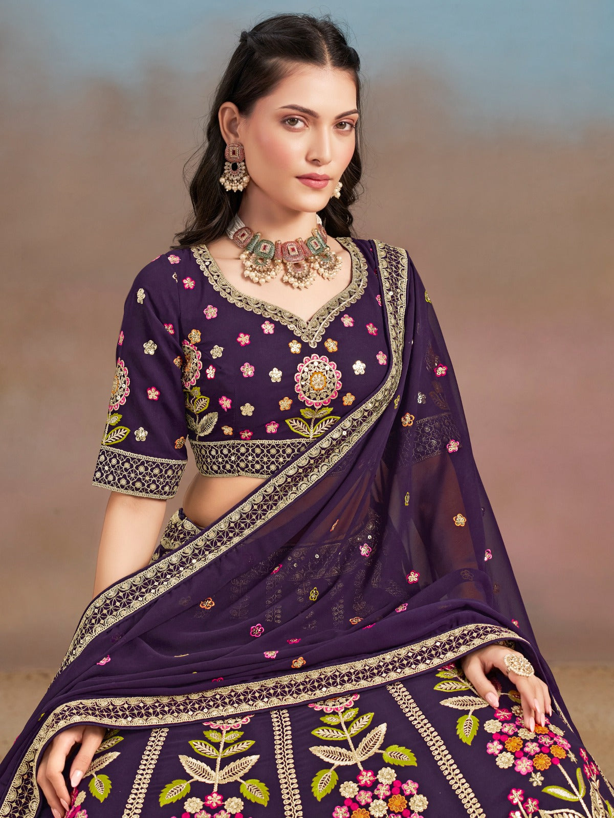 GRAPE PURPLE WEDDING LEHENGA
