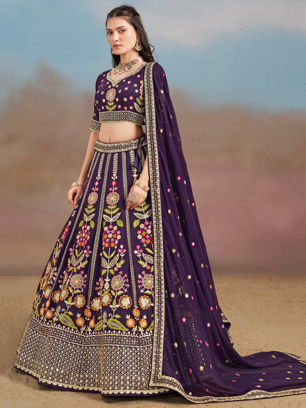GRAPE PURPLE WEDDING LEHENGA