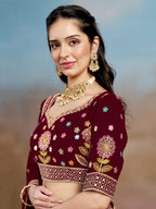 DARK MAROON WEDDING LEHENGA