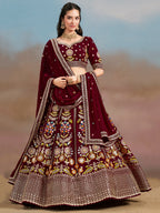 DARK MAROON WEDDING LEHENGA