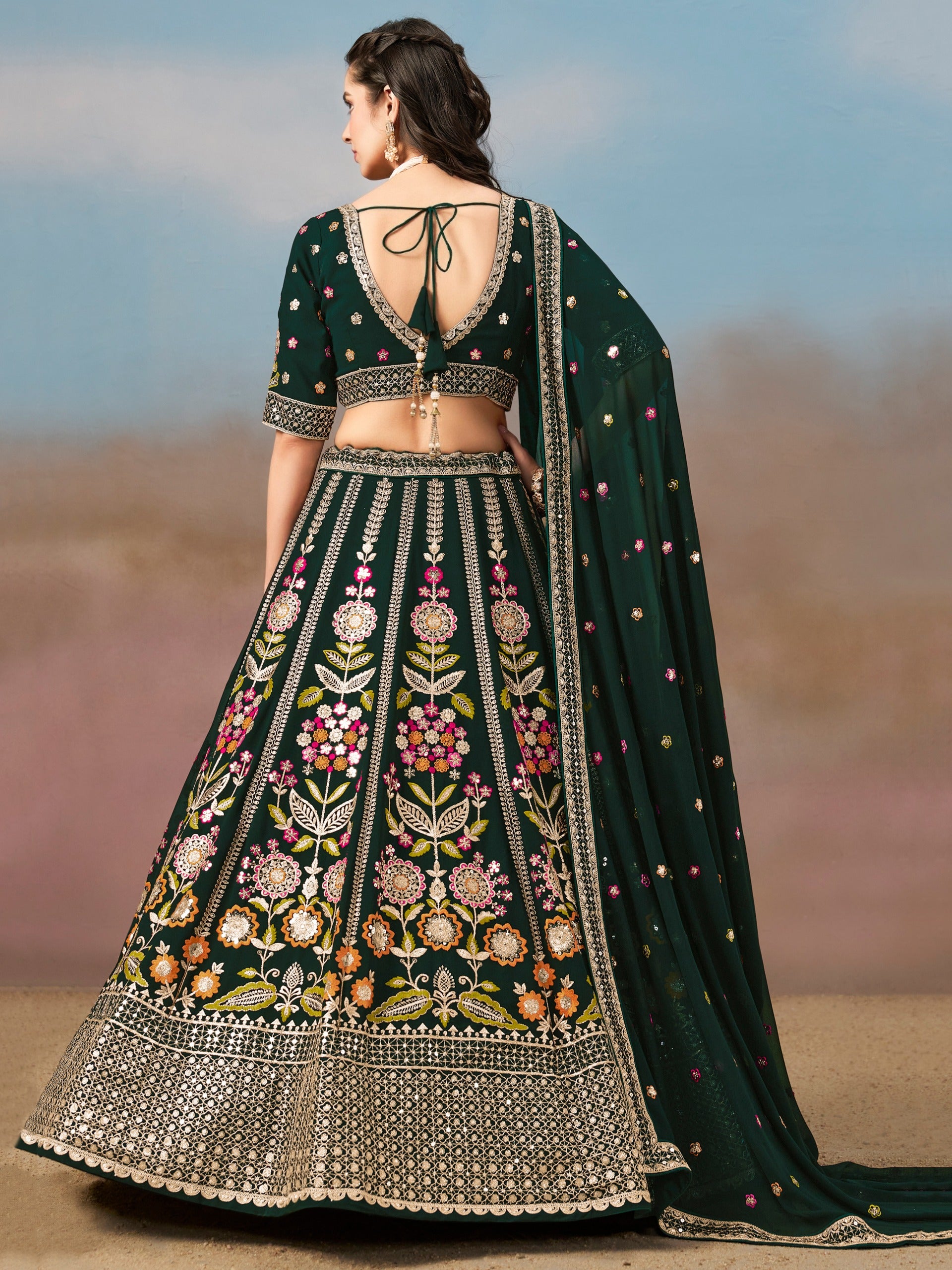 DARK GREEN WEDDING LEHENGA