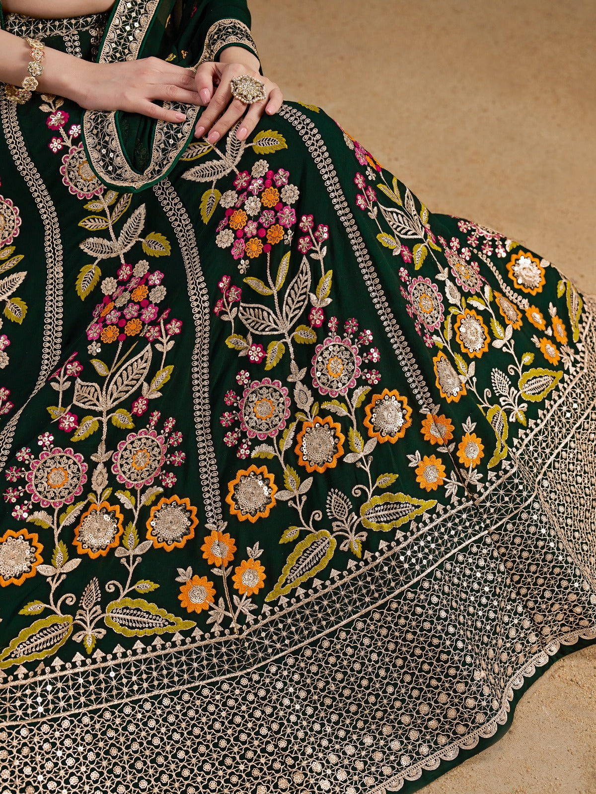 DARK GREEN WEDDING LEHENGA
