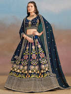 DENIM BLUE WEDDING LEHENGA