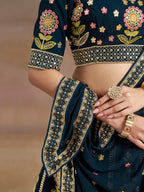 DENIM BLUE WEDDING LEHENGA