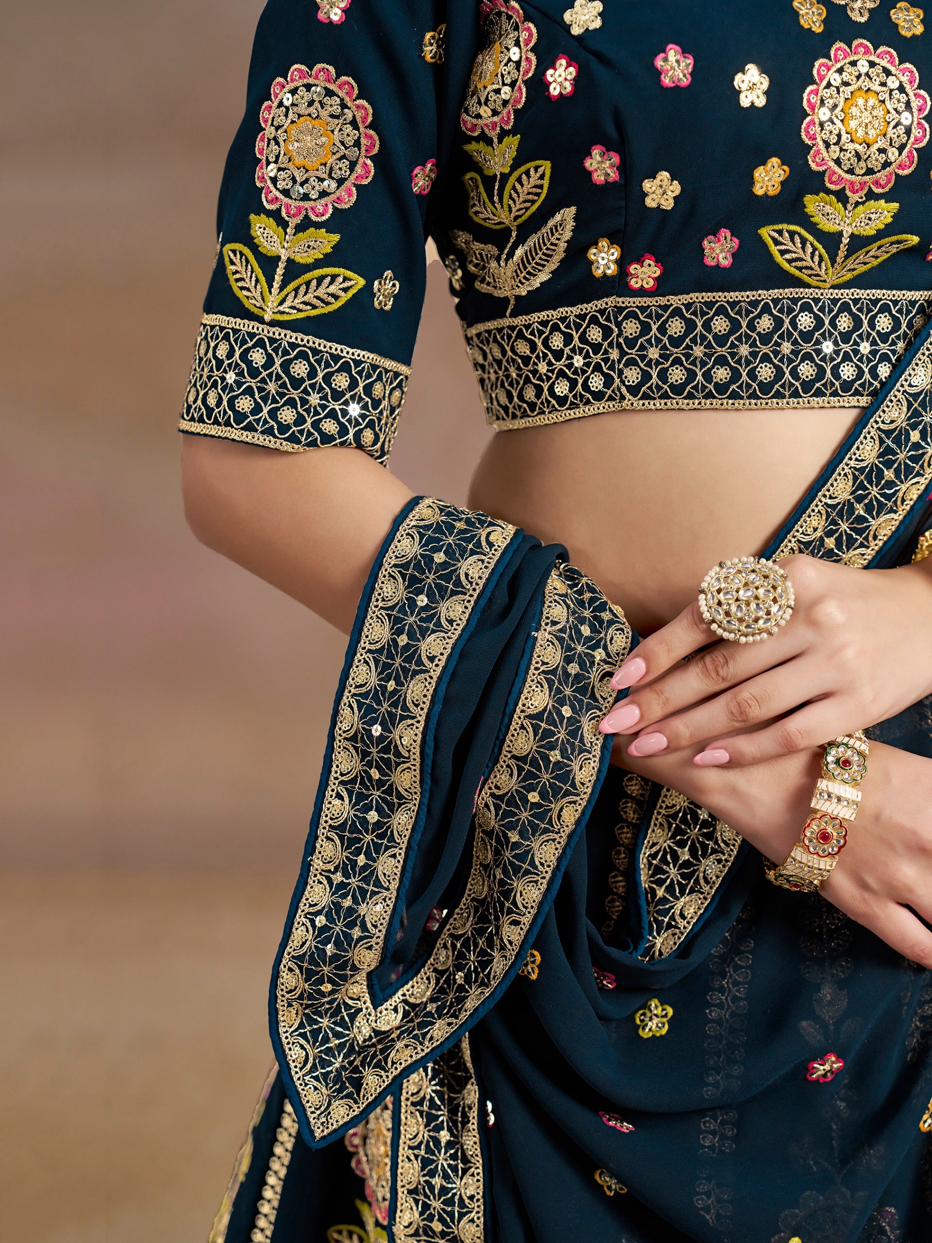 DENIM BLUE WEDDING LEHENGA