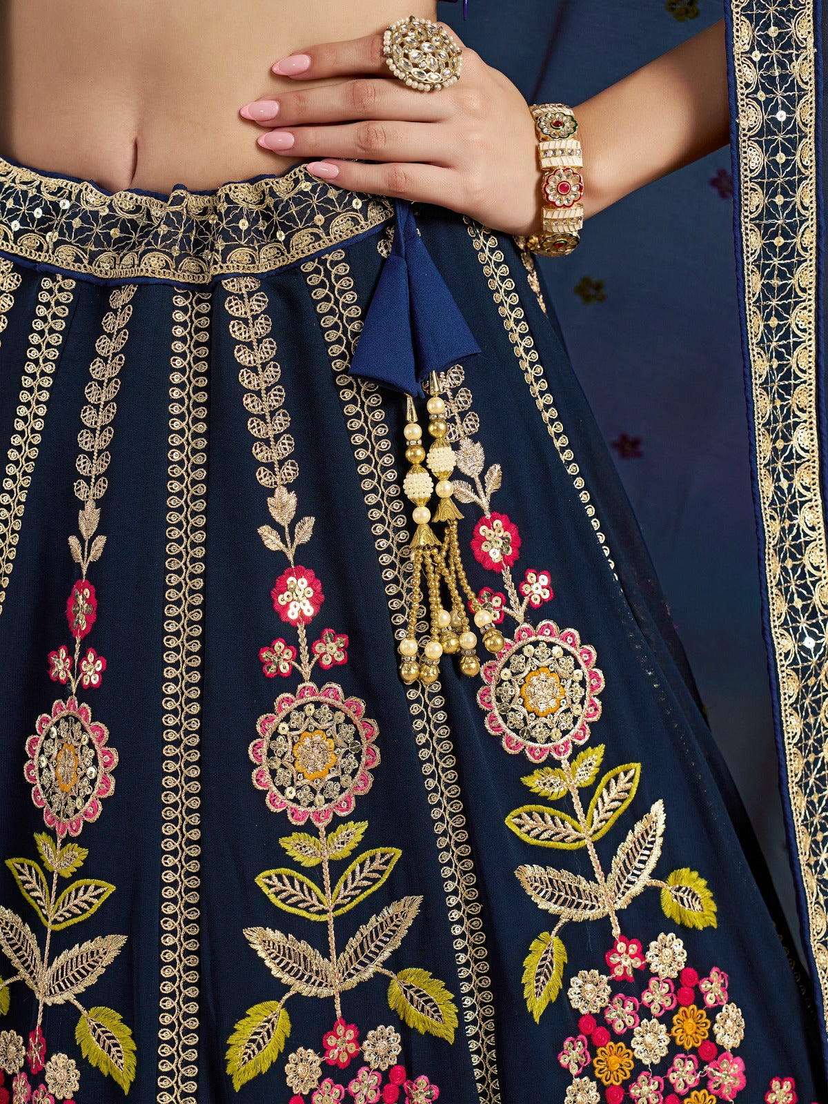 DENIM BLUE WEDDING LEHENGA