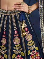 DENIM BLUE WEDDING LEHENGA