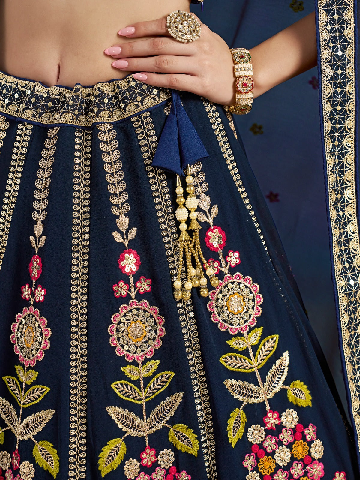 DENIM BLUE WEDDING LEHENGA