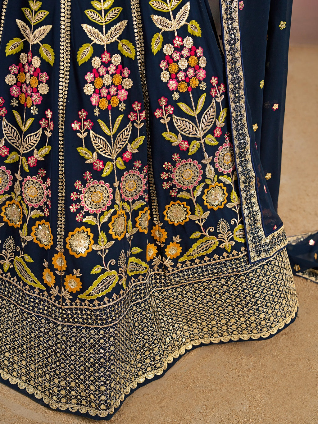DENIM BLUE WEDDING LEHENGA