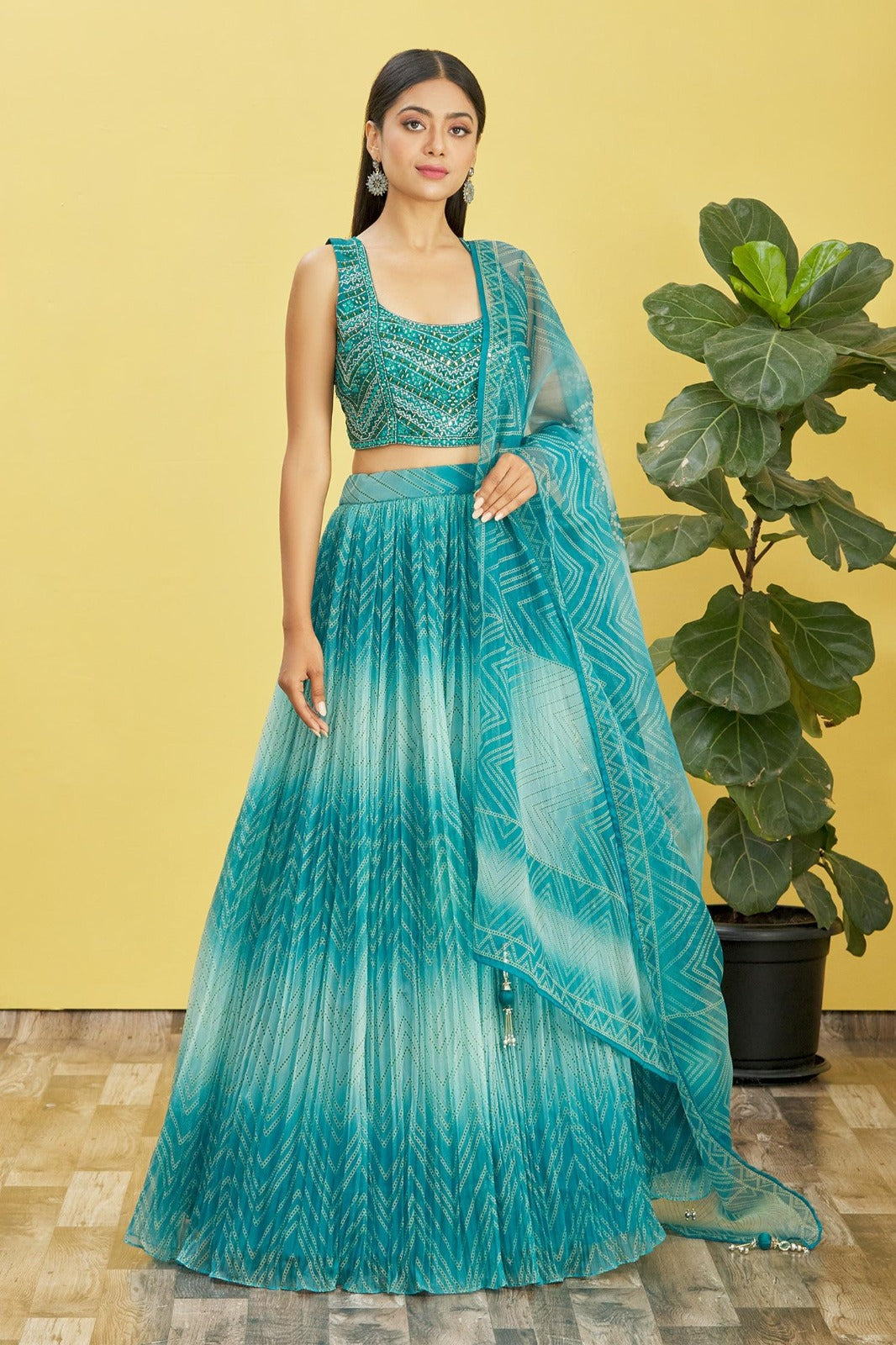 OCEAN BLUE WEDDING LEHENGA