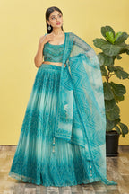 OCEAN BLUE WEDDING LEHENGA