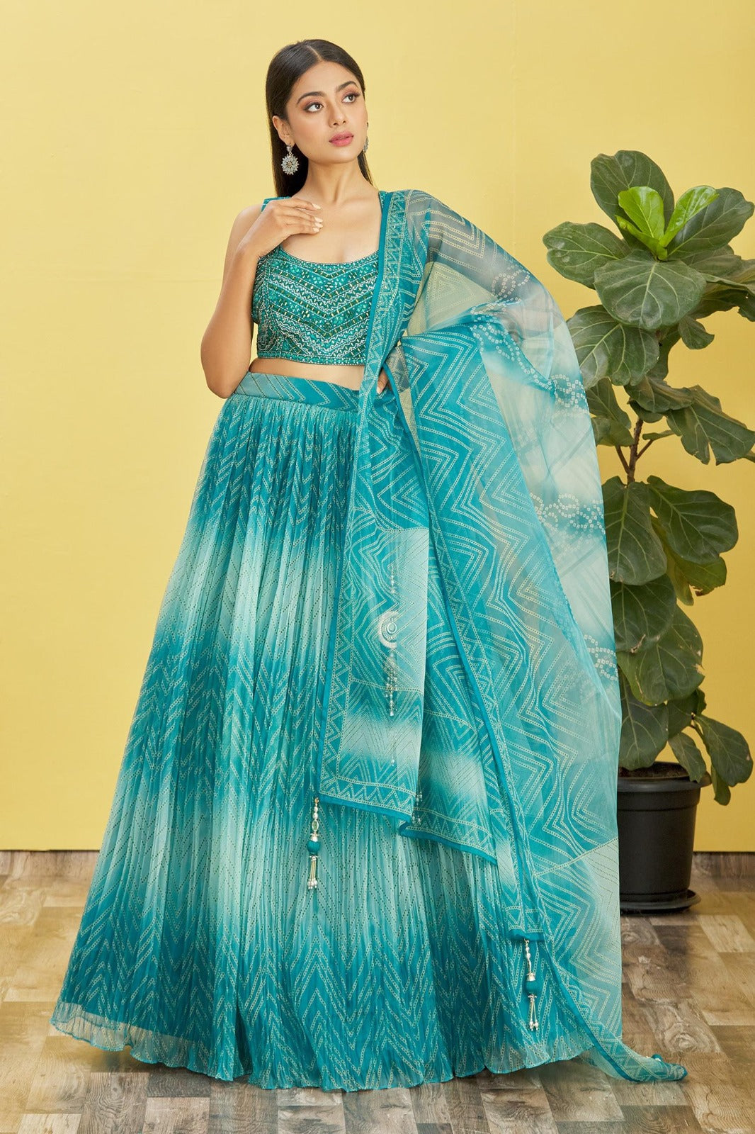 OCEAN BLUE WEDDING LEHENGA
