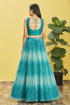 OCEAN BLUE WEDDING LEHENGA