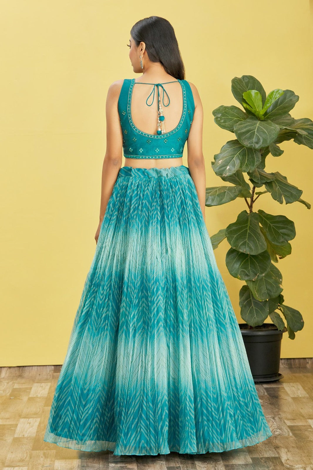 OCEAN BLUE WEDDING LEHENGA