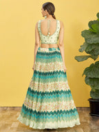PARAKEET GREEN WEDDING LEHENGA