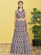 BERRY BLUE WEDDING LEHENGA