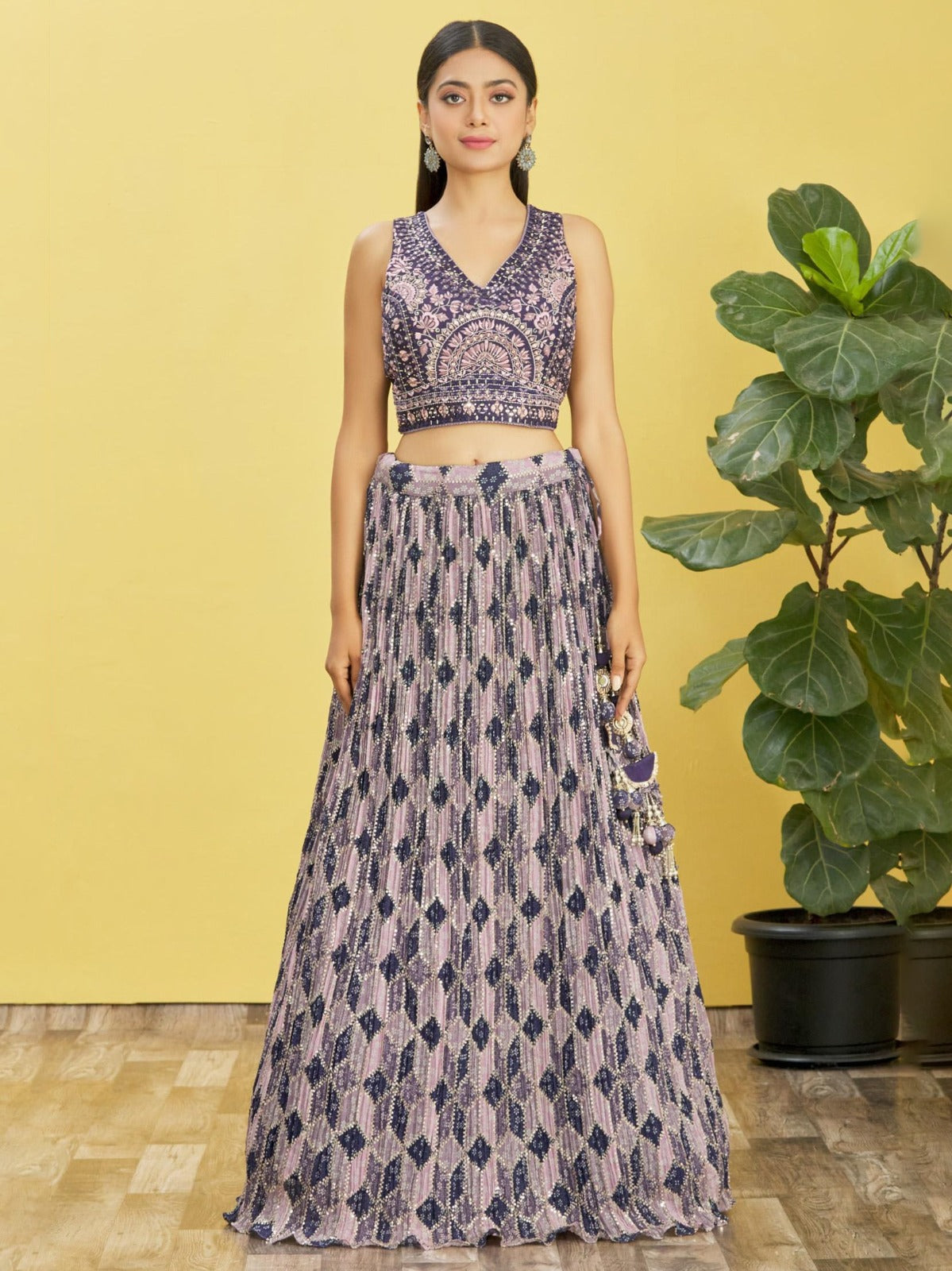 BERRY BLUE WEDDING LEHENGA
