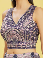 BERRY BLUE WEDDING LEHENGA