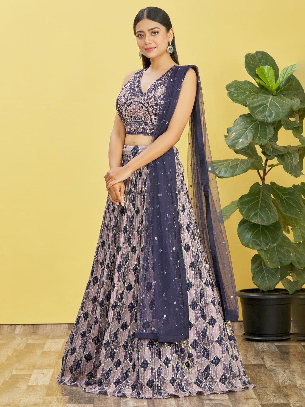 BERRY BLUE WEDDING LEHENGA