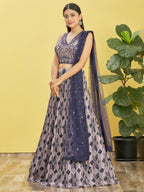 BERRY BLUE WEDDING LEHENGA