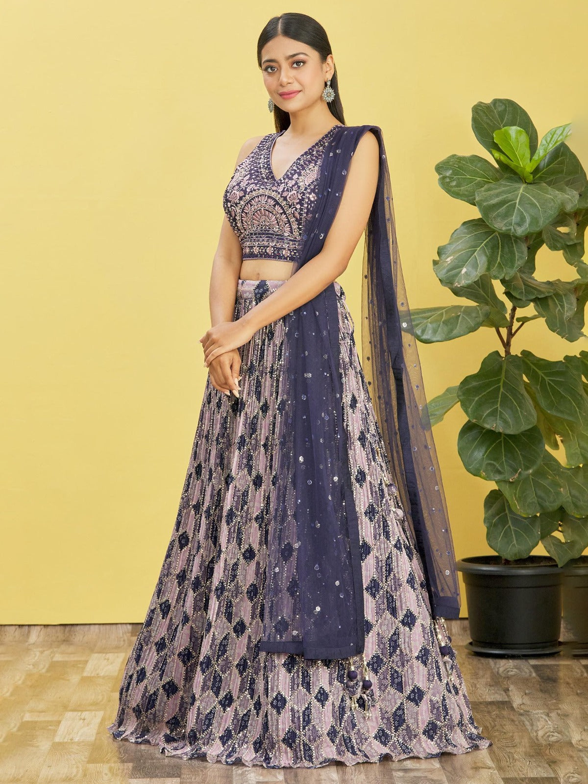 BERRY BLUE WEDDING LEHENGA