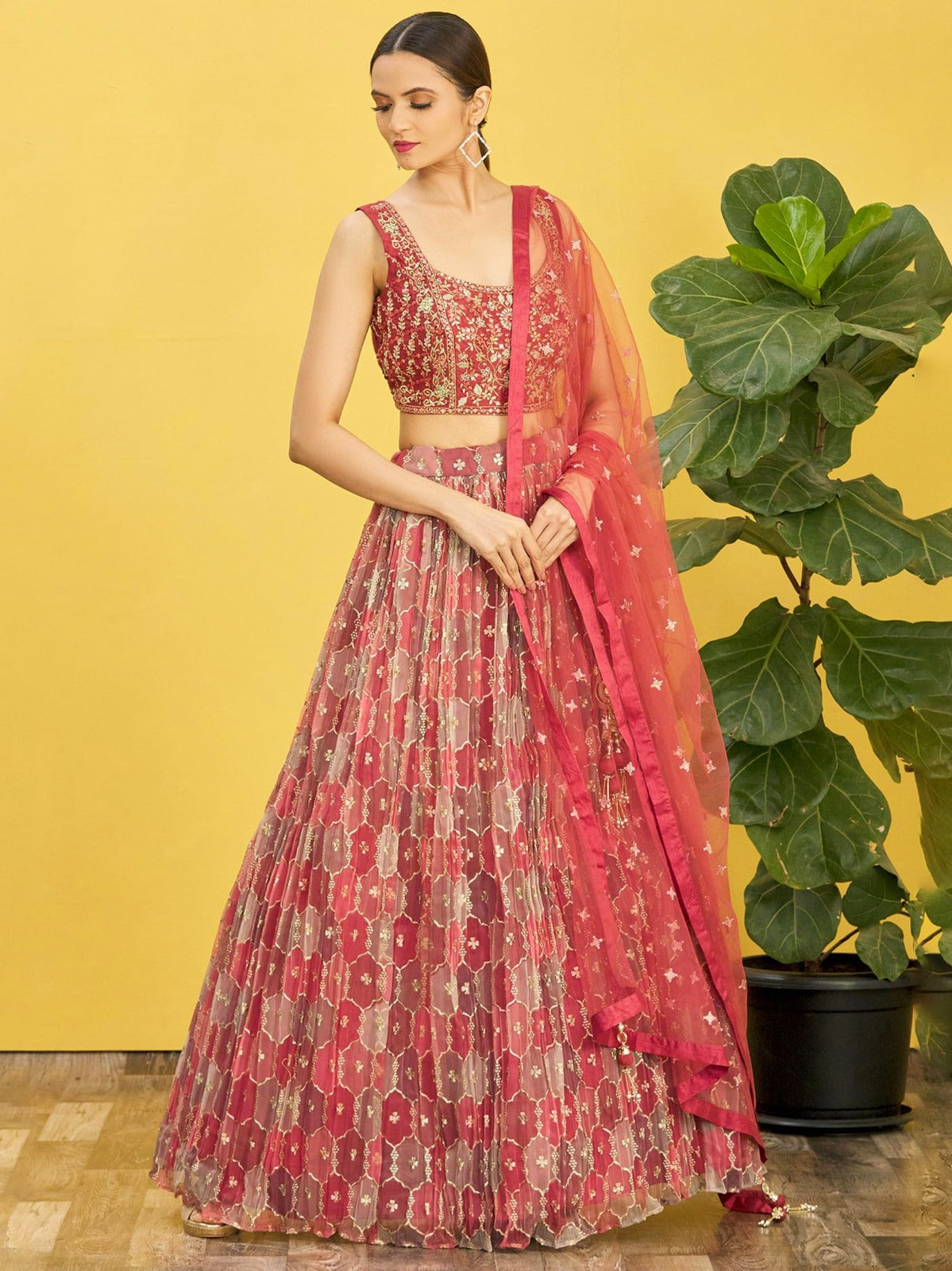 MAROON WEDDING LEHENGA