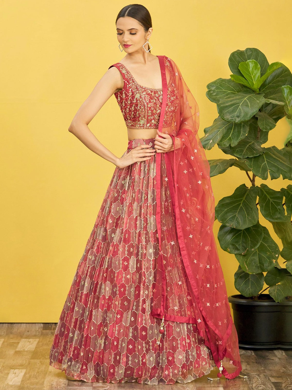MAROON WEDDING LEHENGA