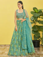PARROT GREEN WEDDING LEHENGA