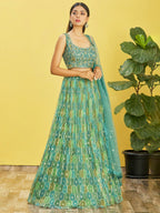 PARROT GREEN WEDDING LEHENGA