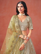 YELLOW GEORGETTE WEDDING LEHENGA