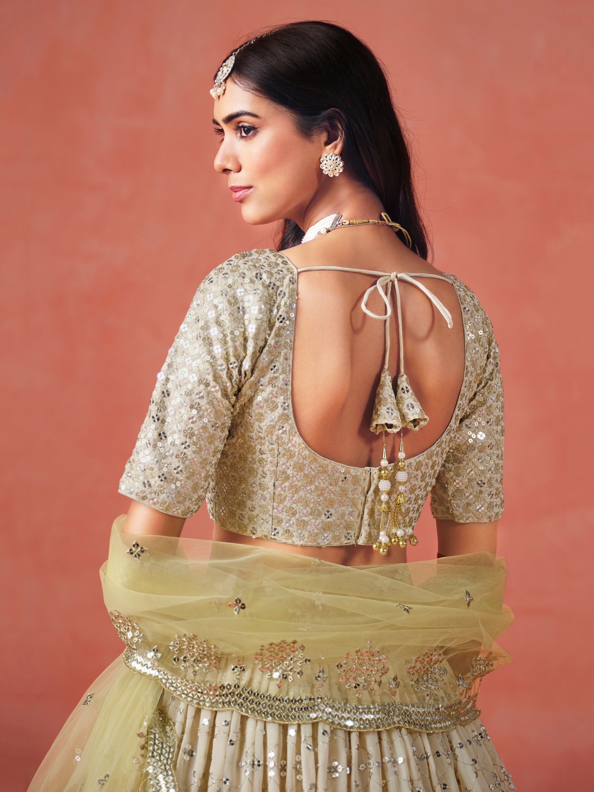 YELLOW GEORGETTE WEDDING LEHENGA