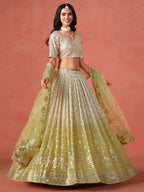 YELLOW GEORGETTE WEDDING LEHENGA