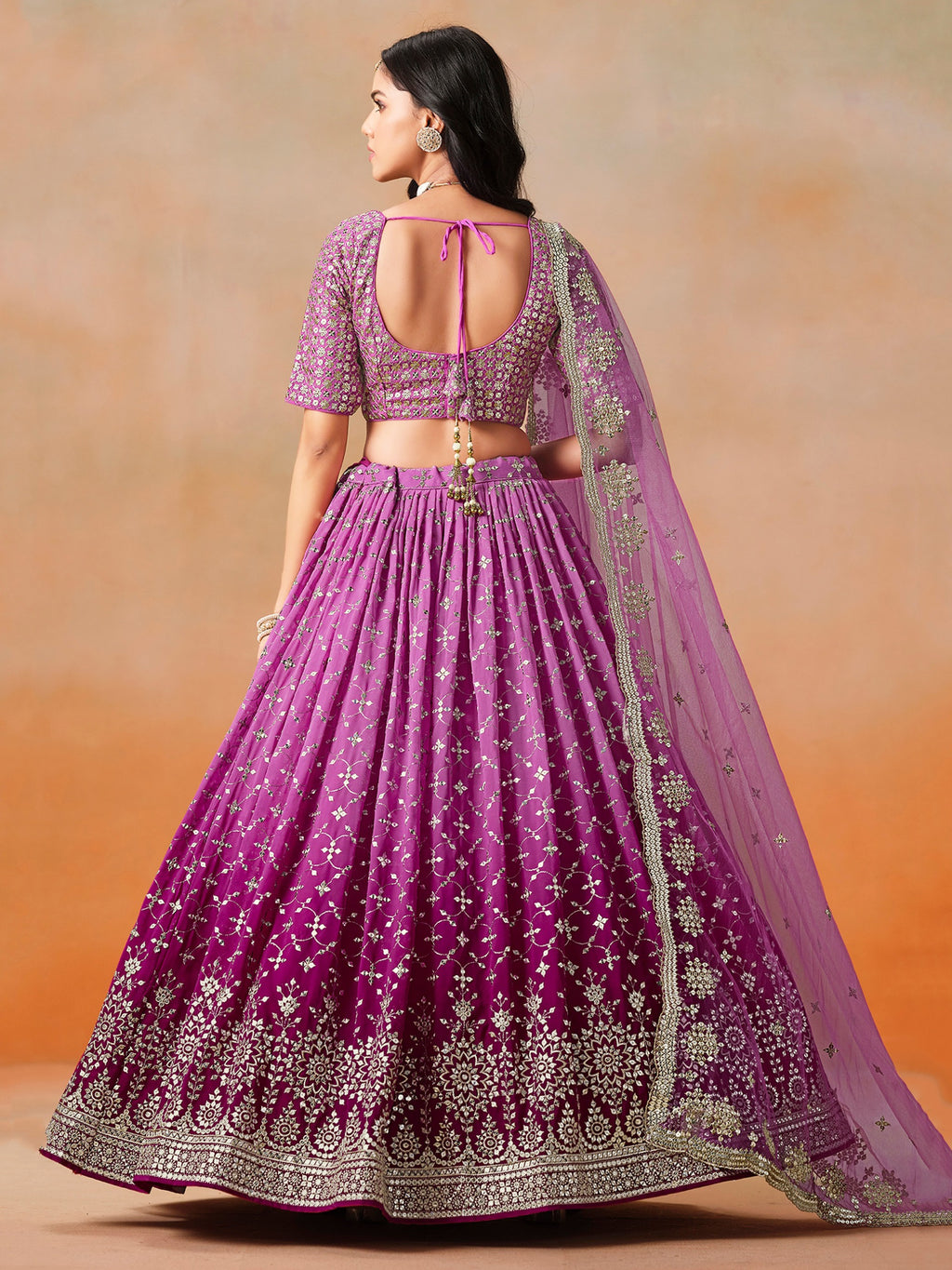 RANI PINK GEORGETTE WEDDING LEHENGA