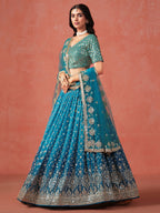 RAMA BLUE GEORGETTE WEDDING LEHENGA