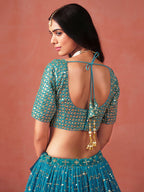 RAMA BLUE GEORGETTE WEDDING LEHENGA