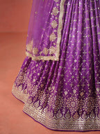 PURPLE GEORGETTE WEDDING LEHENGA