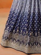 NAVY BLUE GEORGETTE WEDDING LEHENGA