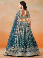 DOVE BLUE OMBRE WEDDING LEHENGA