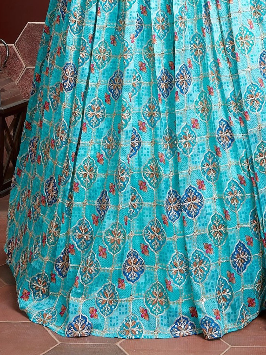 SKY BLUE HEAVY WEDDING LEHENGA