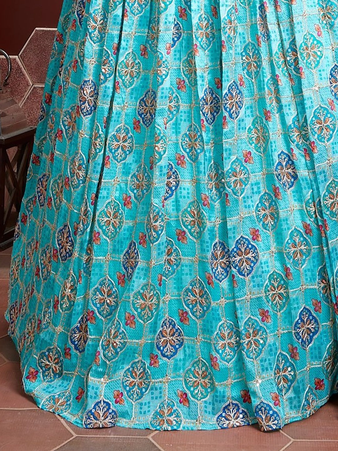 SKY BLUE HEAVY WEDDING LEHENGA