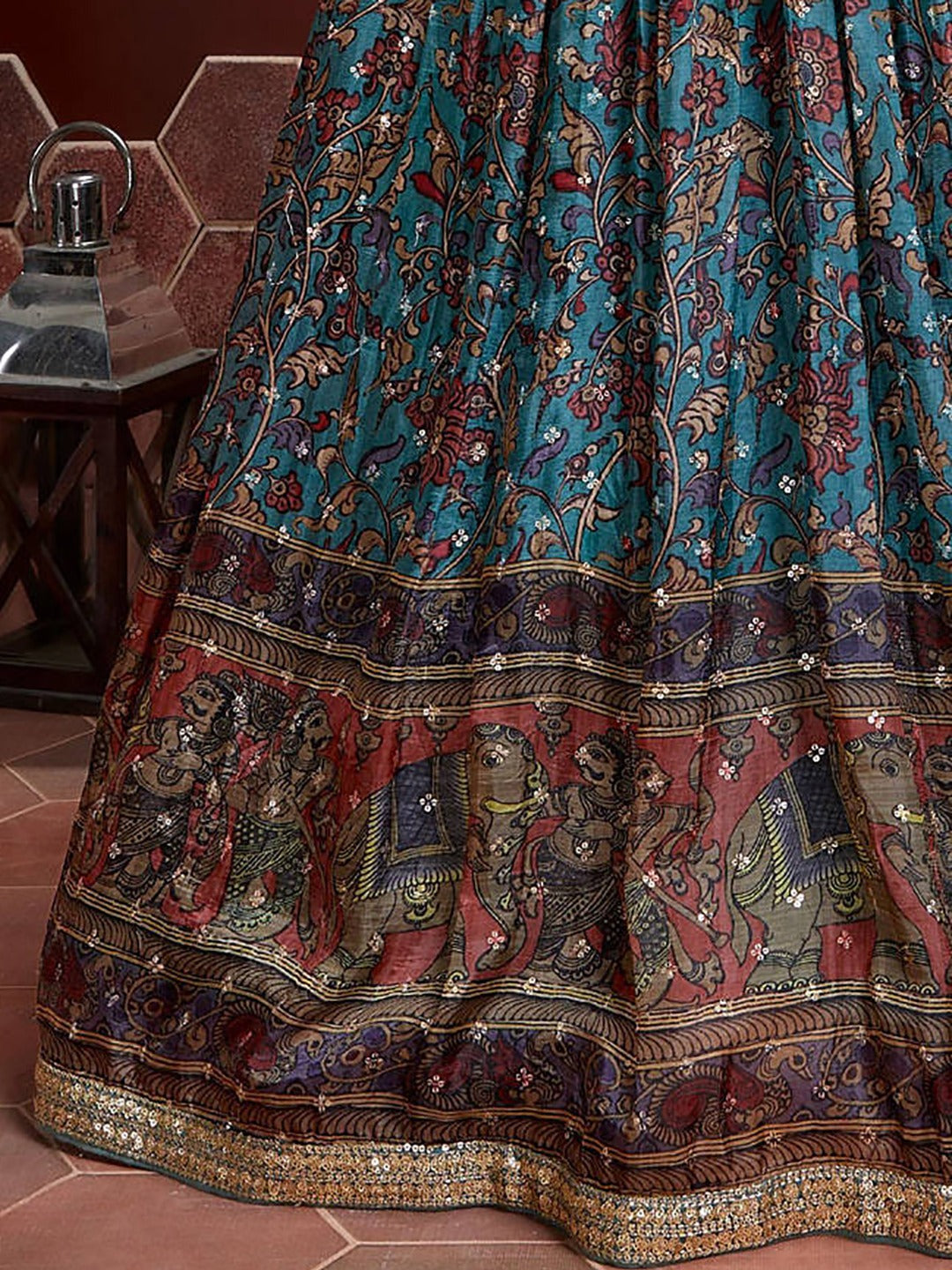 OCEAN BLUE HEAVY WEDDING LEHENGA