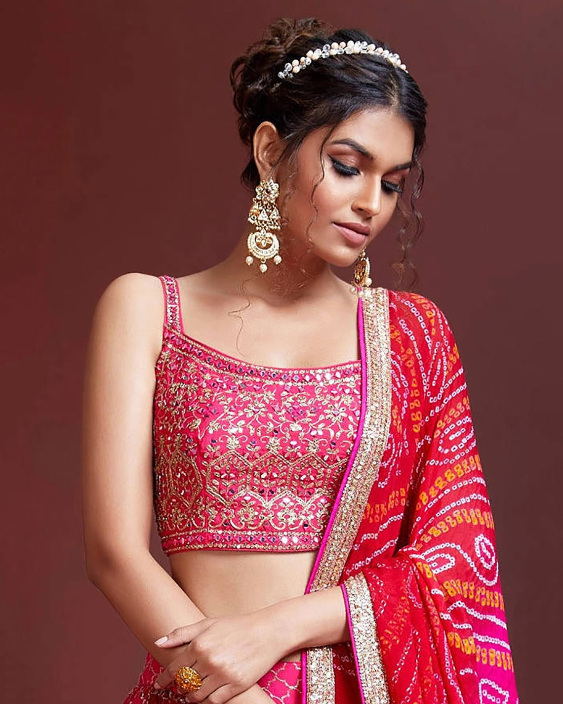 LOTUS PINK HEAVY WEDDING LEHENGA