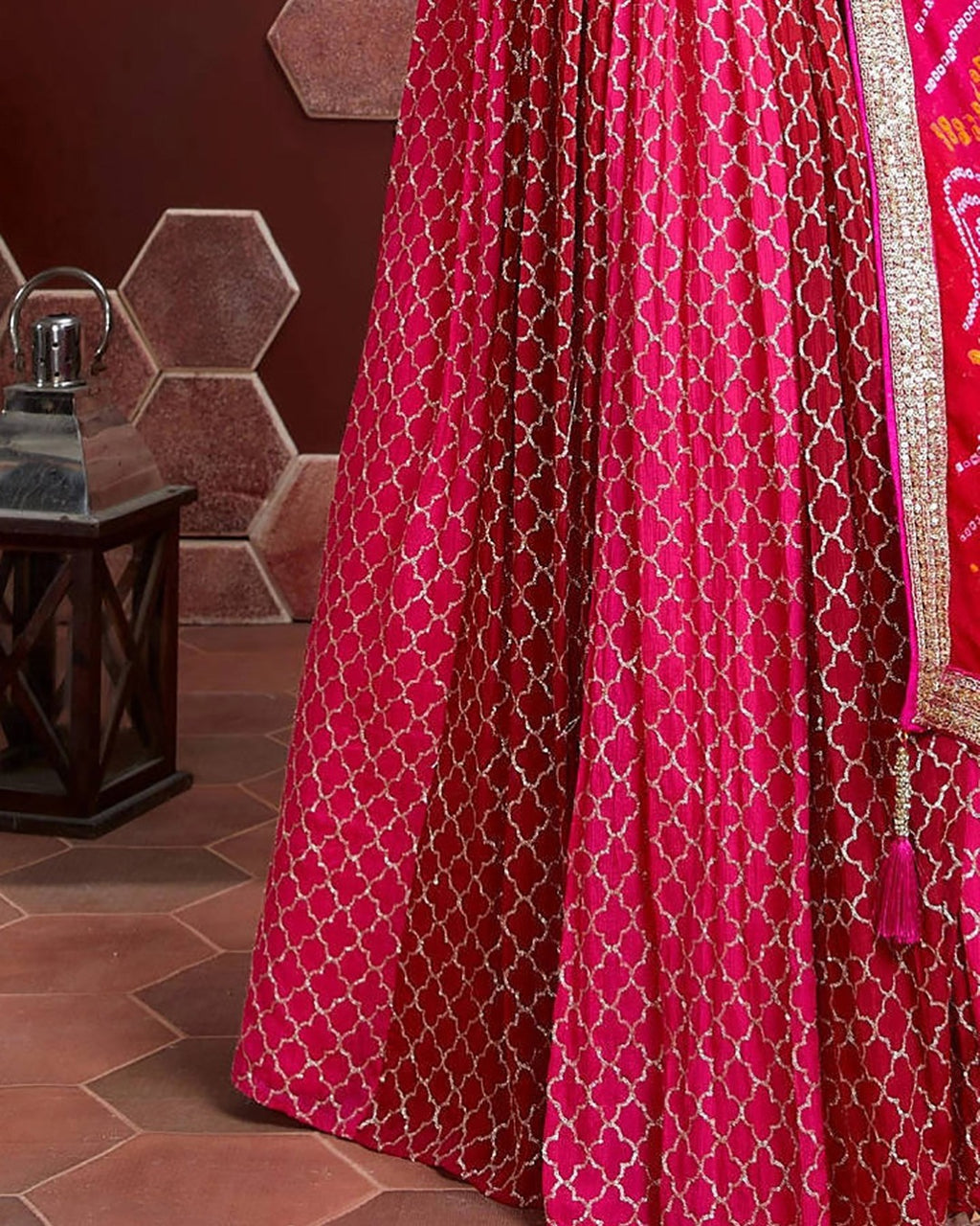 LOTUS PINK HEAVY WEDDING LEHENGA